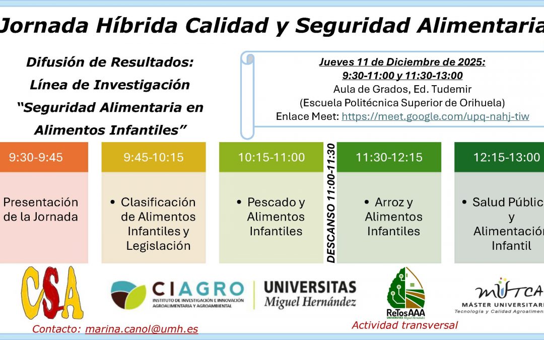 Jornada Híbrida Calidad y Seguridad Alimentaria