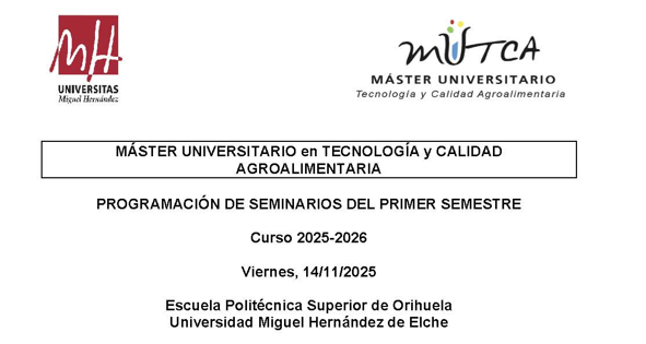 Programación de seminarios del primer semestre del MUTCA